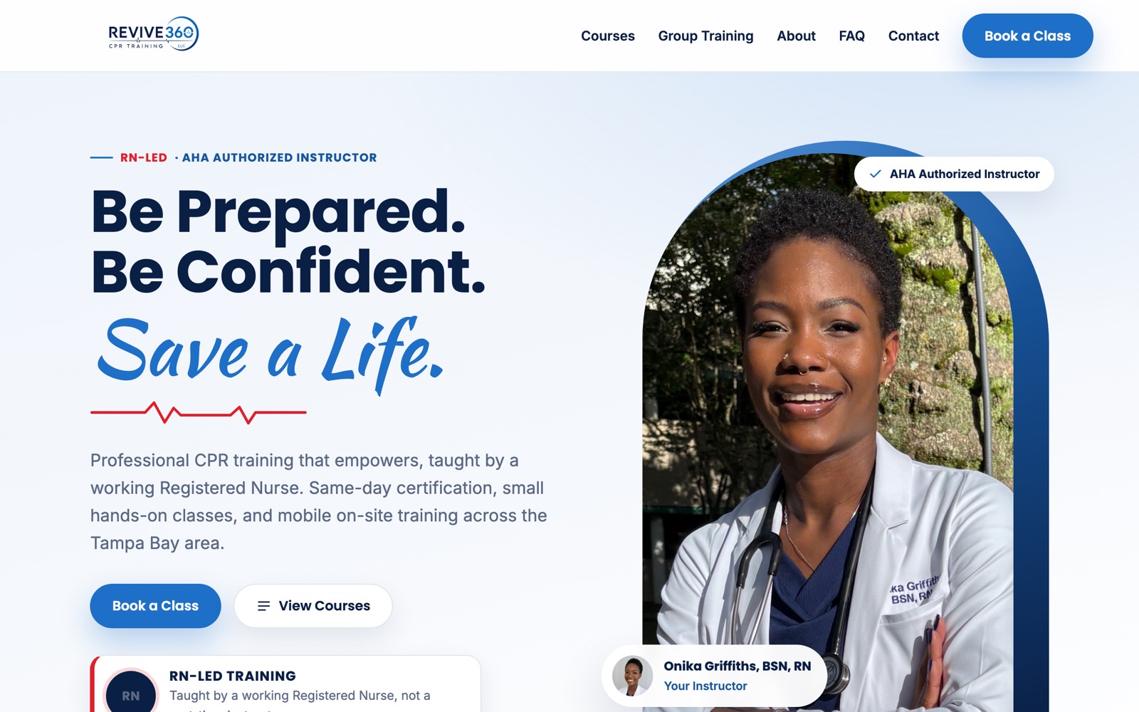 Revive360 CPR Training website